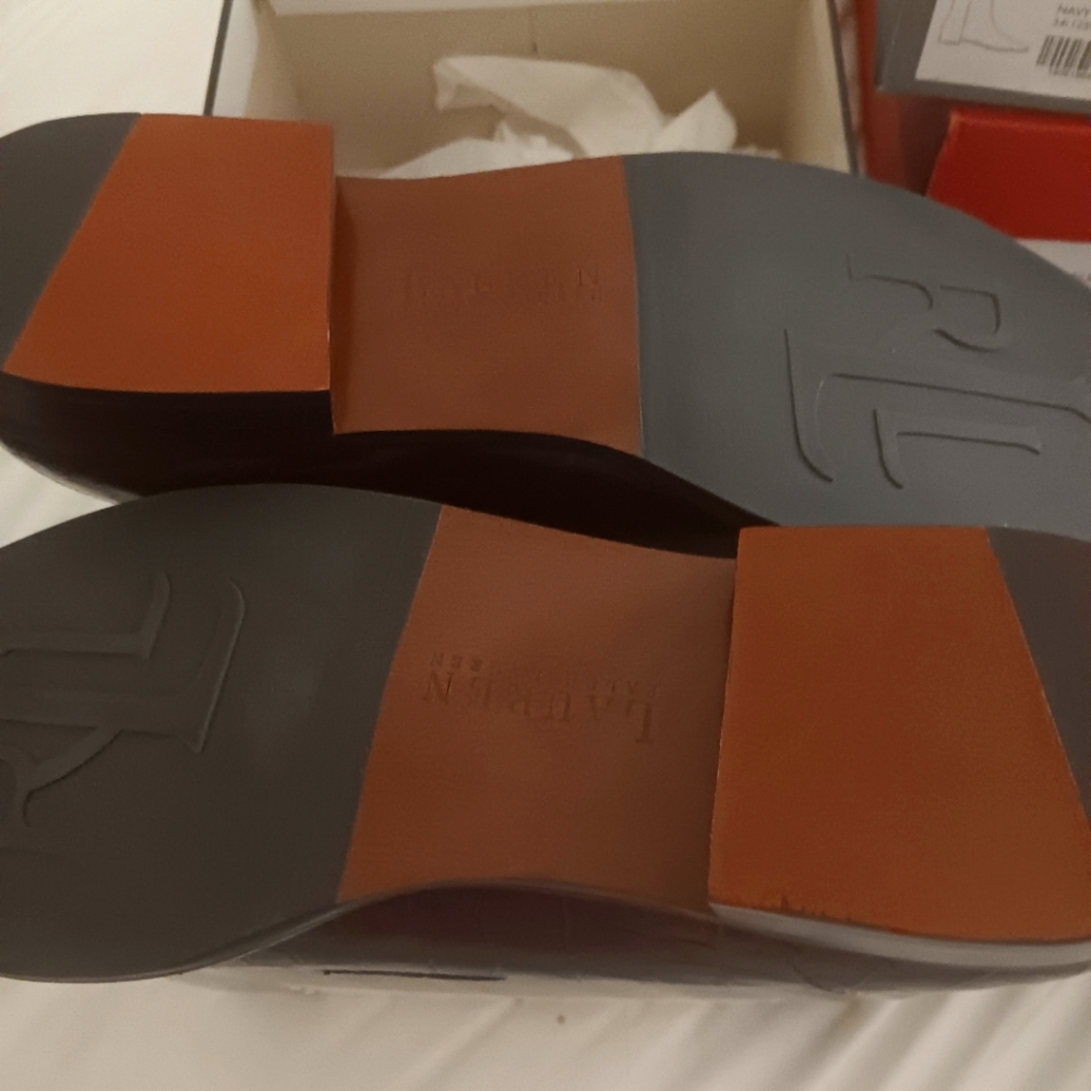 Genuine leather Dark Brown croc skin brown Ralph Lauren loafers